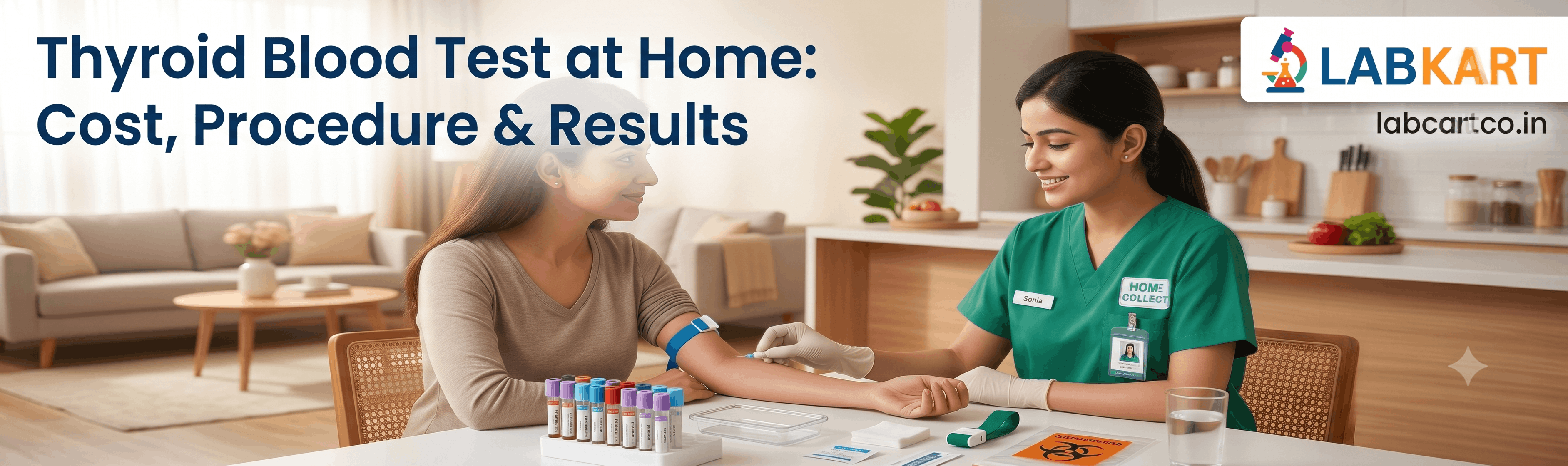 Featured image of blog: Thyroid Blood Test at Home: Cost, Procedure & Results