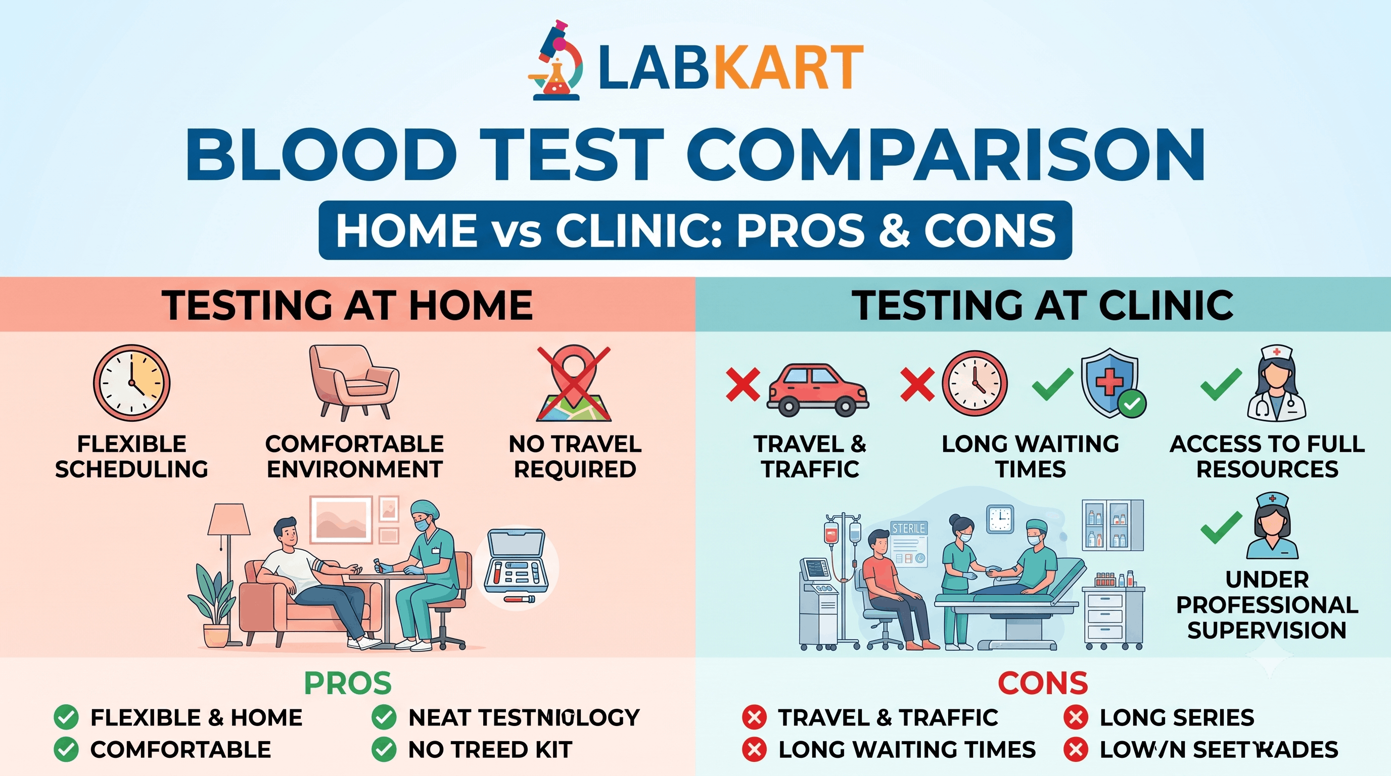Featured image of blog: Blood Test at Home vs Clinic: Pros, Cons & What to Pick