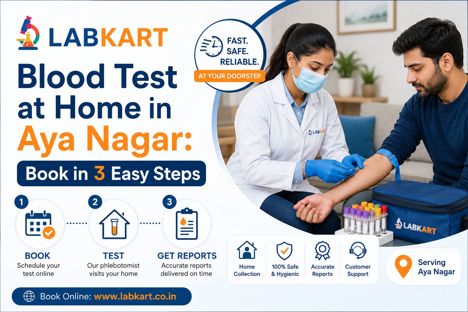 Blood Test at Home in Aya Nagar: Book in 3 Easy Steps