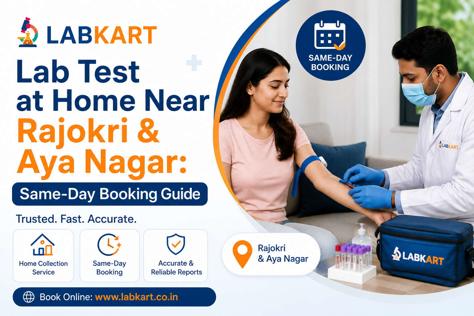 Lab Test at Home Near Rajokri & Aya Nagar: Same-Day Booking Guide